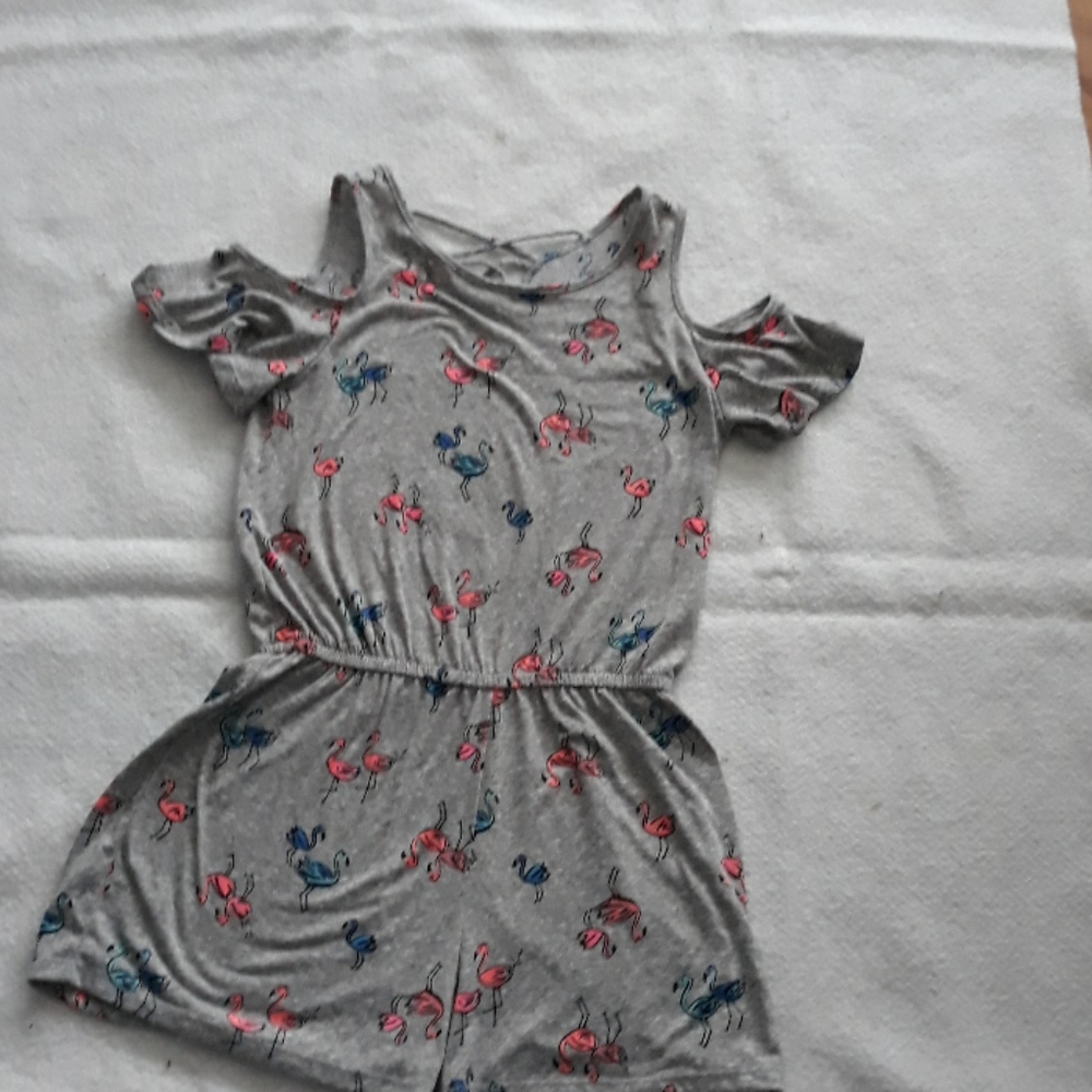 Romper with flamingos